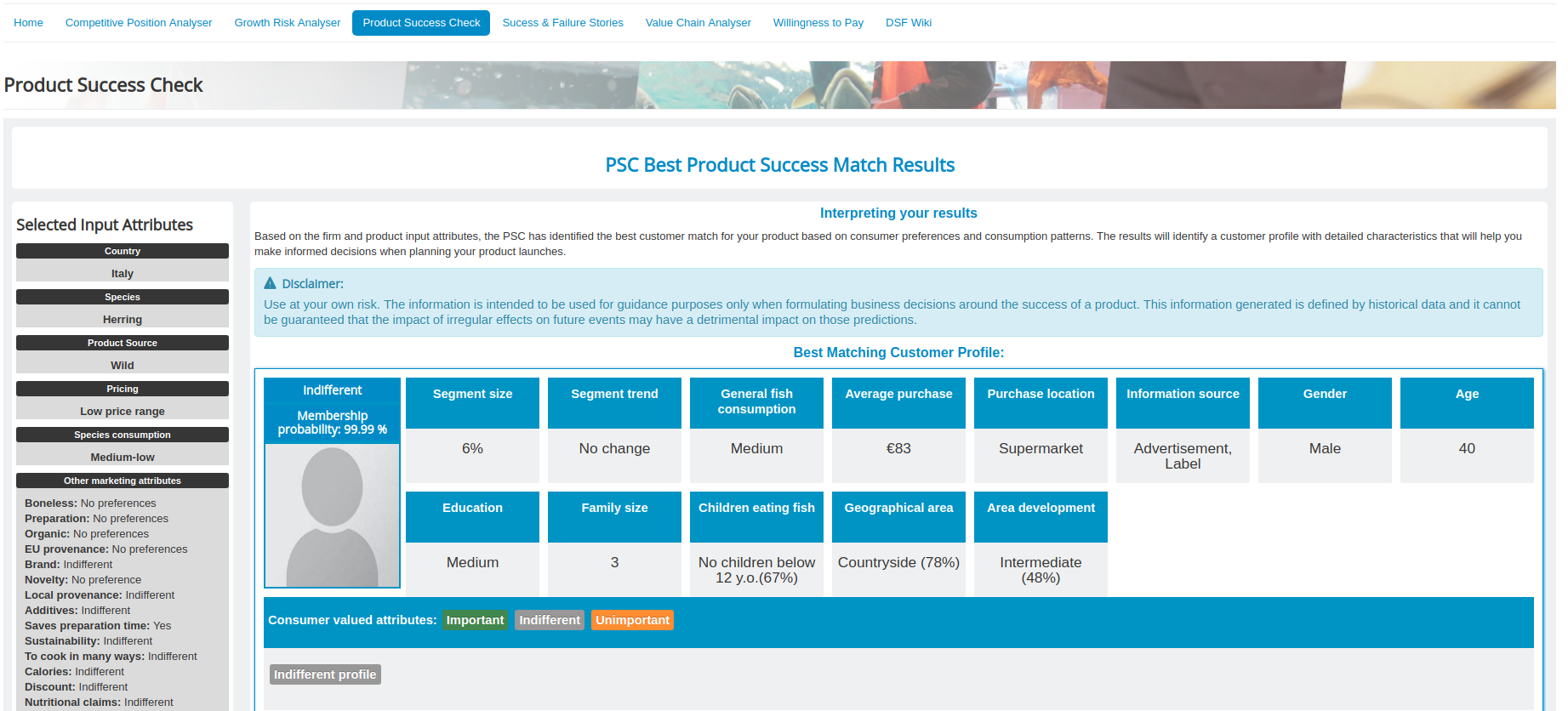 PSC results page
