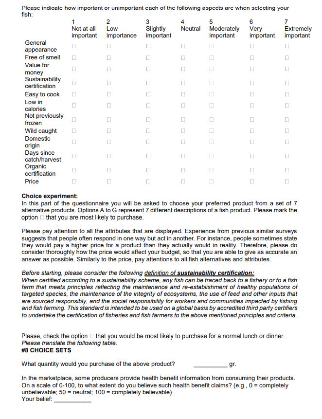 WTP questionnaire page 3.