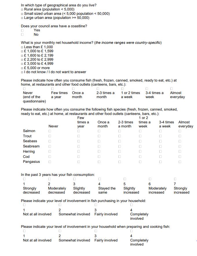 WTP questionnaire page 2.